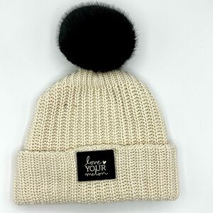 Love Your Melon Pom Pom‎ Knit Cotton Beanie